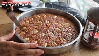 Turkish Sambali  Revani Basbousa Dessert With Semolina No Egg Oil Flour [upl. by Ahsotan]