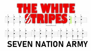 The White Stripes  Seven Nation Army 🔴 Drum Notation  Tutorial chamisdrums Bass ChamisBass [upl. by Nalliuq170]