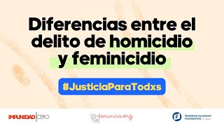 Diferencias entre el delito de homicidio y feminicidio [upl. by Ailegnave769]