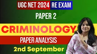 UGC NET Criminology  Paper analysis  2 September [upl. by Lettig]