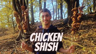 Chicken Shish Kabob in a beautiful nature Khanbulan Lake tazekitchen shish kabob [upl. by Adnamar113]