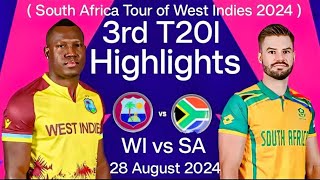 wi vs sa 3rd t20 highlights 2024  West Indies vs South Africa 3rd T20 Highlights 2024  wi vs sa [upl. by Vokay125]