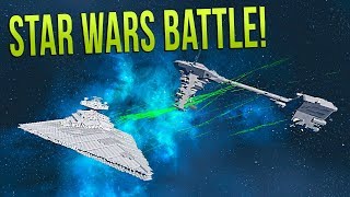 REBEL FLEET vs IMPERIAL STAR DESTROYER  STAR WARS BATTLE  Space Engineers [upl. by Yelraf539]