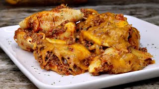 Quick amp Easy Cheesy Taco Stuffed Shells [upl. by Neik]