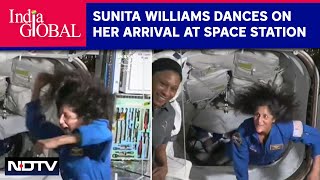 Sunita Williams News  IndianOrigin Astronaut S Williams Dances On Her Arrival At Space Station [upl. by Ativak782]