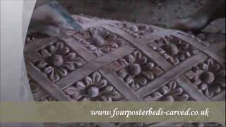 Four Poster King James Bed Post Carving [upl. by Mailand454]