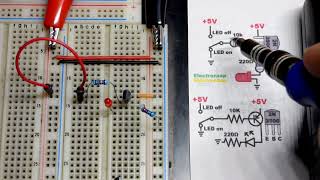 PNP BJT Switch Bipolar Junction Transistor demo circuit [upl. by Ellevehs]