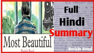 Most Beautiful Hindi Summary by Ruskin Bond ll semester 6 DSE iii l Short Story BA English Honours [upl. by Ecertal]