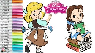 Disney Princess Coloring Book Pages Cinderella and Belle Baby Disney Animators Collection [upl. by Yerggoeg831]