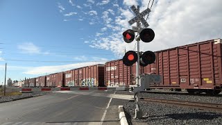 UP 1090 LRS51 Local Freight Train South  Ash St Railroad Crossing French Camp CA [upl. by Purity]