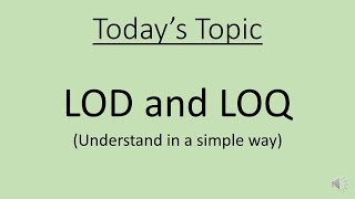 LOD and LOQ [upl. by Ennove]