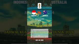 JADWAL TIMNAS INDONESIA VS AUSTRALIA DI KUALIFIKASI PIALA DUNIA 2026 ZONA ASIA [upl. by Jemmy]