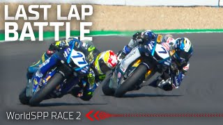 Baldassarri CRASHES from the lead battle in the LAST LAP of WorldSSP Race 2  FRAWorldSBK [upl. by Colier]