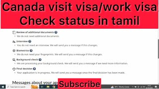 How to check Status for Canada Visit Work visa in tamil  Visit visa Check Status in tamil  2024 [upl. by Alysa]