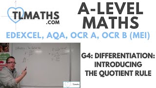 ALevel Maths G416 Differentiation Introducing the Quotient Rule [upl. by Nnyllaf293]