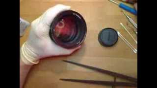 Cleaning dust on lens elements in AF Nikkor 85mm 114DPART1 [upl. by Eeroc]