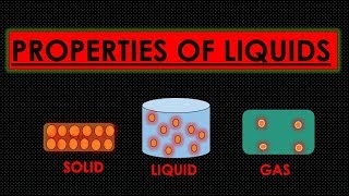 LIQUID CHARACTERISTIC PROPERTIES  STATE OF MATTERFSC CHEMISTRYYOUTUBE [upl. by Gaudet692]