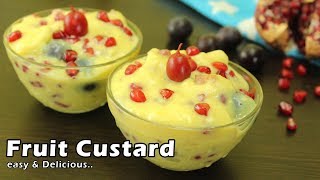 Fruit Custard recipe Creamy fruit custard recipe fruit salad with custard recipe [upl. by Eirac]