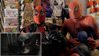 BATMAN VS WOLVERINE  REACTION SPANDEX  WITH SPIDERMAN AND DEADPOOL [upl. by Yrrad]