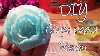 Diy Maak een Crepe papier roos Rolled ribbon rose [upl. by Sabec]