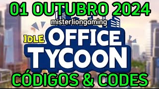 CÓDIGOS IDLE OFFICE TYCOON  1 OUTUBRO 2024  IDLE OFFICE TYCOON CODES  COMO RESGATAR CÓDIGOS 🎁🎁🎁 [upl. by Chelton973]