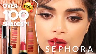 SEPHORA LIP CREAM SWATCHES  MEDIUMINDIAN SKINTONES  Zaahirah Munif [upl. by Nohsid]