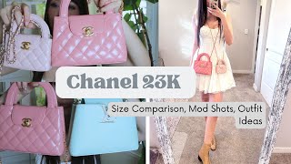 Chanel 23K Nano Kelly Bag Size Comparison w LV Capucines mini Mod Shots Outfit Ideas [upl. by Gabe998]