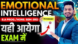 Emotional Intelligence EI Important Questions with Answers  BA ProgHons Semester 3rdDU SOL [upl. by Ym]