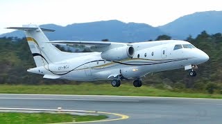 Sun Air Dornier 328 JET departs Stord airport [upl. by Hemminger]