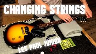 How To Change Guitar Strings  NO TALKING  Les Paul Junior 57 VOS [upl. by Akeihsal]