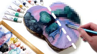 Oil Painting on Primed vs Unprimed Wood Slices [upl. by Fadil910]