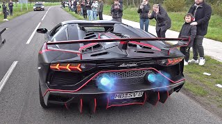 800HP Lamborghini Aventador SVJ with Novitec Exhaust Launch Control Revs Drag Racing [upl. by Healion]