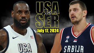 Team USA vs Serbia Full Game Highlights  2024 Olympics  July 17 2024 [upl. by Germaun253]