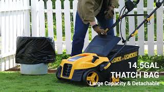 16 Inch 15 Amp Electric Dethatcher Scarifier Rockamprocker  Use [upl. by Gauldin527]