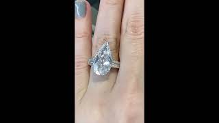 GIA Elongated 616ct D color Diamond Pear Shape Engagement Ring [upl. by Kravits]