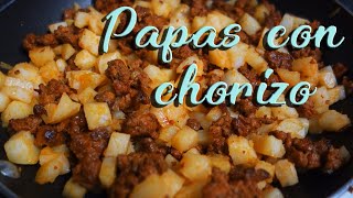 Papas con chorizo en salsa negra [upl. by Yolanda932]