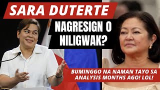 BUMINGGO NA NAMAN TAYO SA ANALYSIS NILIGWAK BA SI SARA DUTERTE O NAGRESIGN [upl. by Rudolf]