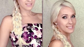 Cute summer hairstyle for everyday  4strand braid illusion long hair tutorial [upl. by Nelyak]