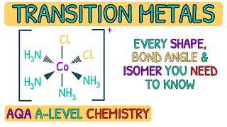 Transition Metals  Complex Shapes and Isomers｜AQA A Level Chemistry [upl. by Koser]