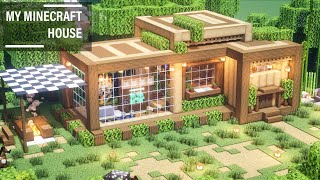 Minecraft How to build a simple amp beautiful bungalow  Wooden house construction  Tutorial 89 [upl. by Agace]