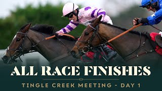 ALL RACE FINISHES  BETFAIR TINGLE CREEK DAY 1 AT SANDOWN PARK [upl. by Cristie]