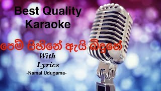 Pem Sihine AI Bidune Karaoke Without Voice  Namal Udugama namaludugama purplerange [upl. by Lynnett555]