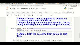 Jupyter notebook Demo of Linear Regression Machine learning model for House price prediction [upl. by Anitsugua]