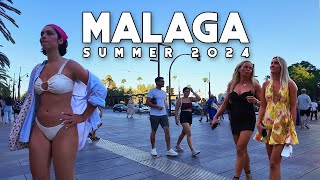 Malaga City Spain Beautiful City and People Summer 2024 July Update Costa del Sol  Andalucía 4K [upl. by Eugenle]