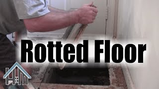 How to replace repair rotted sub floor rotten floor Easy Home Mender [upl. by Neff]