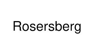 How to Pronounce Rosersberg Sweden [upl. by Pentheas820]