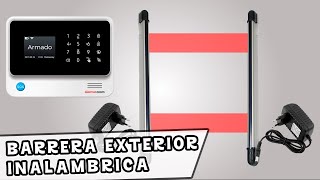 Barrera perimetral exterior inalámbrica con alimentación 12V cargador corriente para alarmas de casa [upl. by Arihsaj]