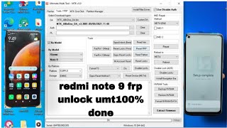 Redmi note 9 frp unlock umt dongle [upl. by Eityak500]