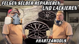 Felgen reparieren und Lackieren BMW E91 bekommt neue Felgenfarbe DIY Selbst lackieren lernen [upl. by Jezabelle]