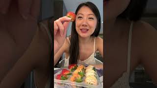 trying luxury japanese strawberries [upl. by Trilly]